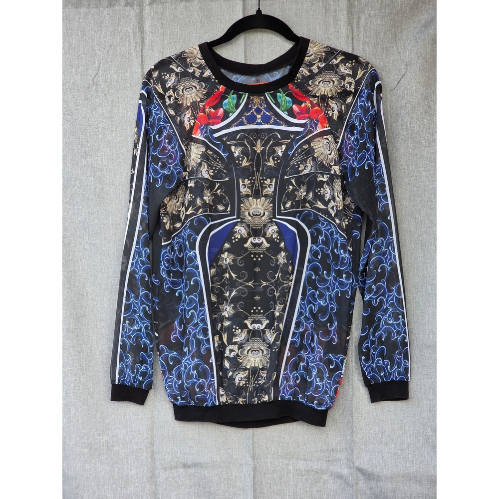 Clover Canyon Womens XS Sheer Graphic Baroque Floral Long Sleeve Top Made in USA